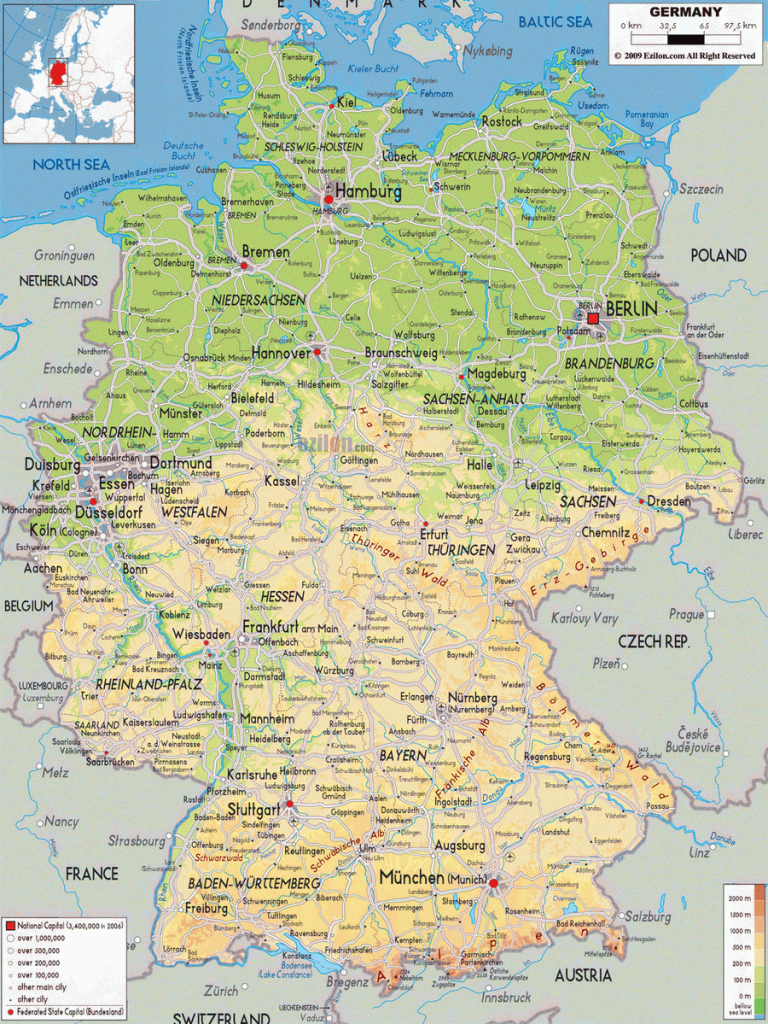 Карта Германии