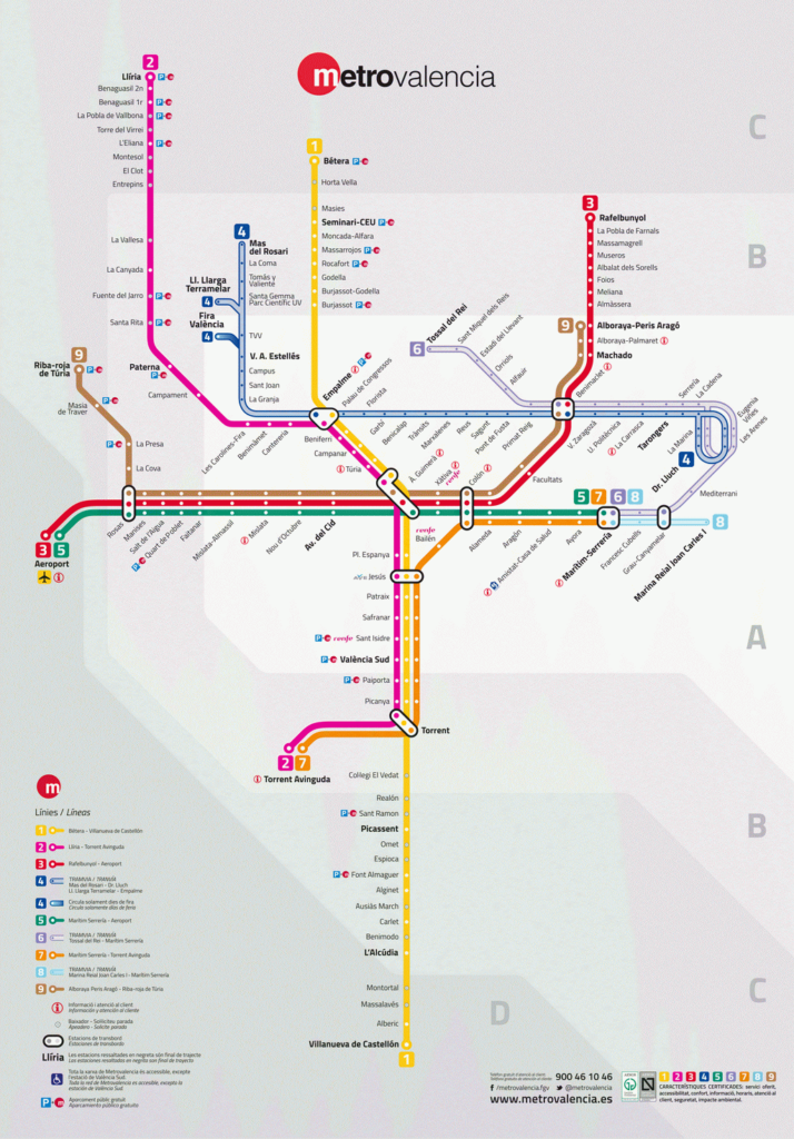 Карта метро Валенсии