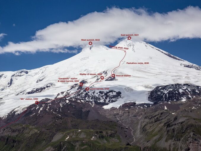 Маршруты восхождения на Эльбрус пешком