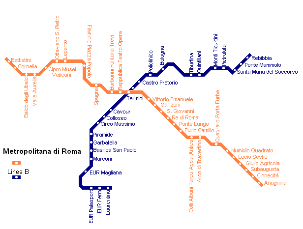 Карта метро Рима