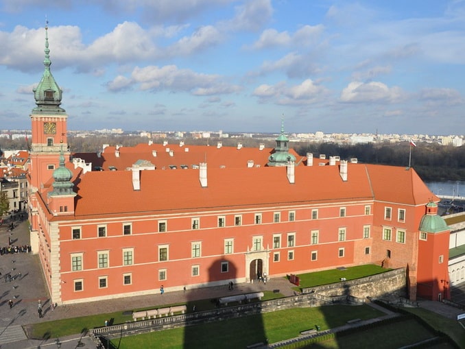 Королевский дворец в Варшаве, вид сверху