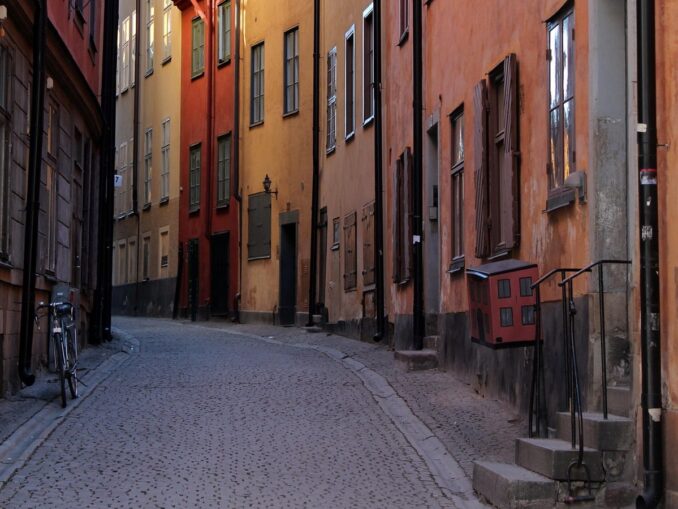 Улица в Гамла Стан в Стокгольме