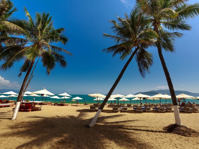 At sea - in Nhang in December there are beaches without waves
