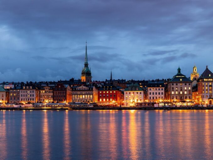 Старый город Стокгольма вечером