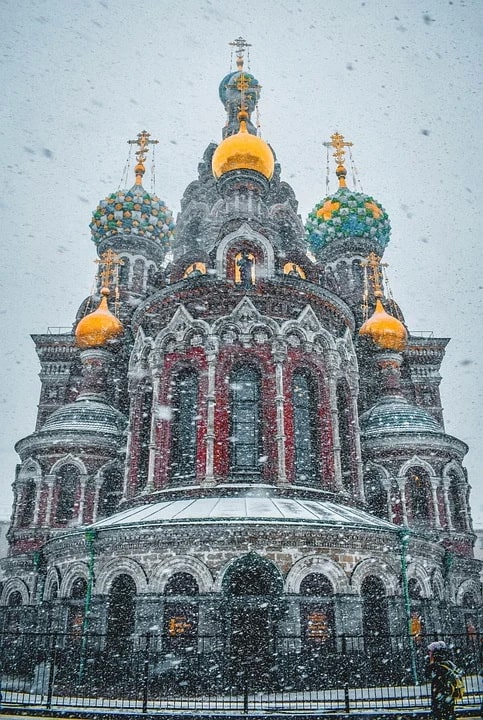Храм Спаса-на-Крови - метель в Питере в январе