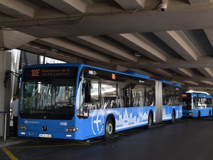 Автобус 100Е быстро довезет из аэропорта до центра Будапешта