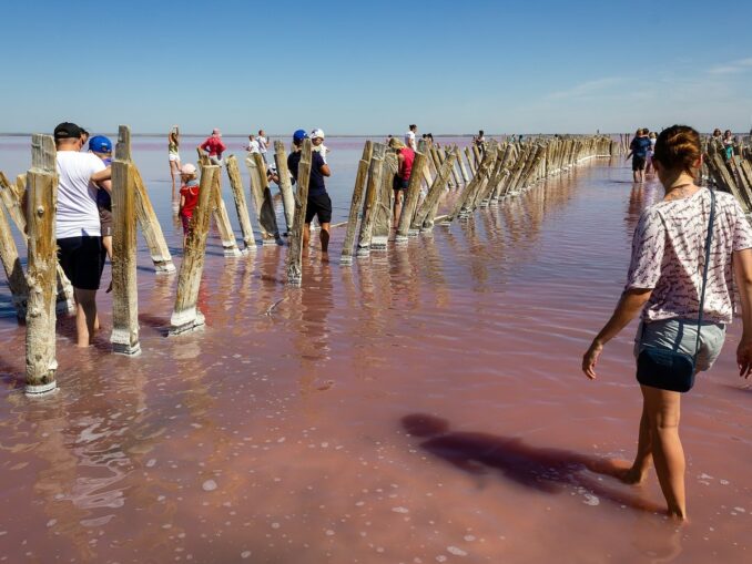 Озеро Сасык-Сиваш в Крыму, фото @Bestalex/Wikimedia Commons До озера Сасык-Сиваш можно добраться из Евпатории за 15 минут