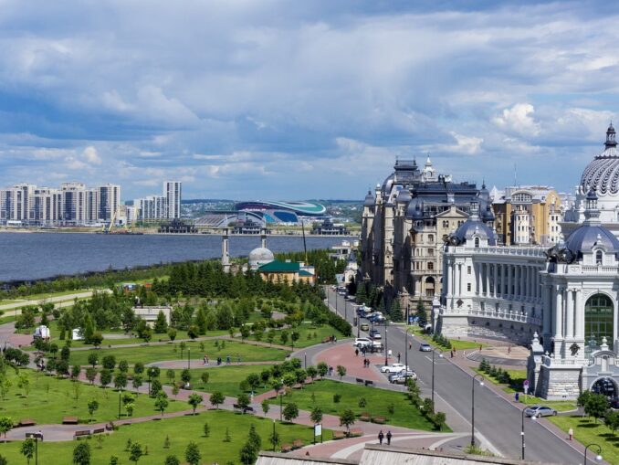Kremlin embankment - view of summer Kazan
