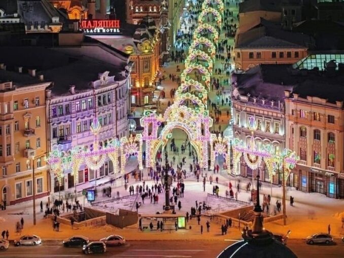 Казань в январе запорошена снегом