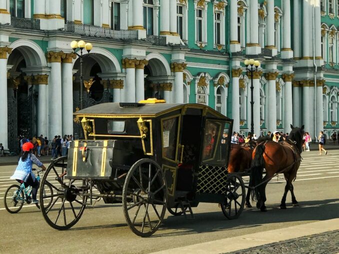 Carriage on Palace Square in St. Petersburg
