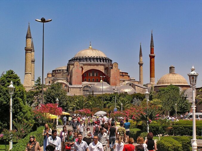 Near Ayia -Sofia - in June in Istanbul there is hot weather