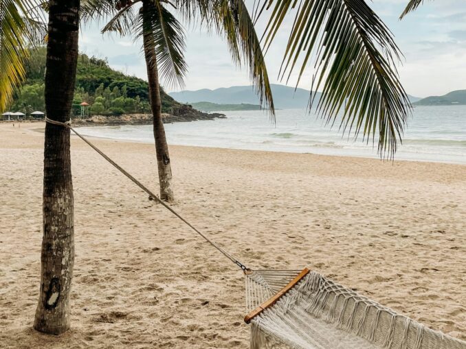 Beach and sea with waves - swimming in September Phuket can not always