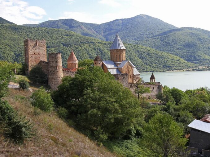 The fortress of Ananuri on the Georgian Military Road is one of the main attractions of Georgia