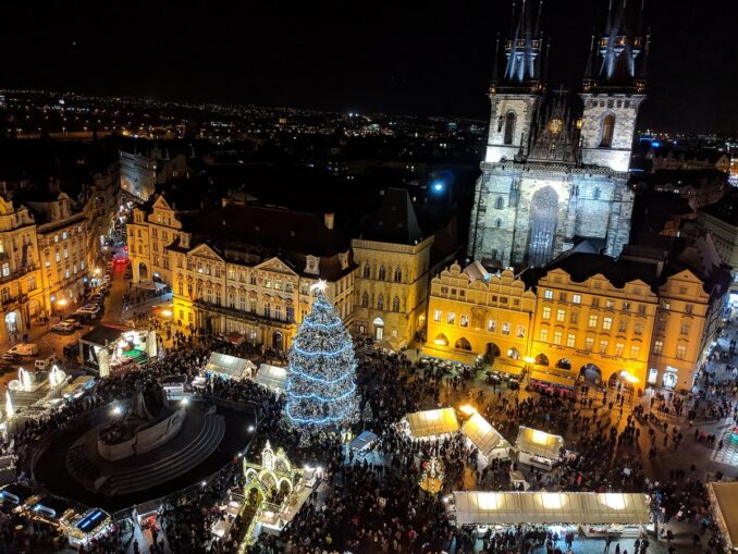 Christmas market at Old Town Square, photo @Travis Wise/Wikimedia Commons The main New Year celebrations take place in the Czech Republic on the capital's Old Town Square
