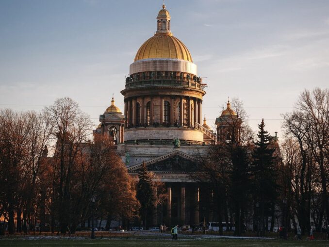 Isaac's Cathedral in St. Petersburg late autumn