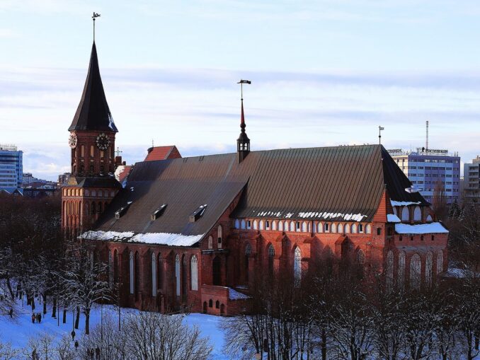 Königsberg Cathedral on Kant Island in winter