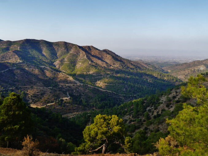 Горный массив Троодос на Кипре полон зелени и летом