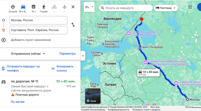 Travel route - how to get to Valaam by car from Moscow