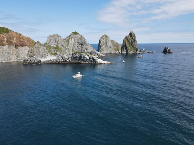 The rocks of Cape Kekurny in Kamchatka are a must see